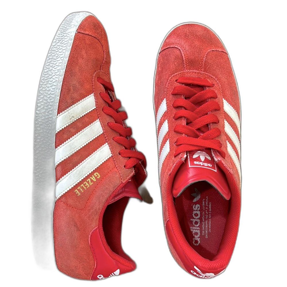 Adidas Gazelle G96681 Red Suede 3 Stripe Retro Y2K Low Top Sneakers Mens 8